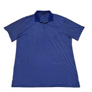 Tapulco Polo Shirt Mens XL Navy Blue Stripe Performance Stretch Golf Casual